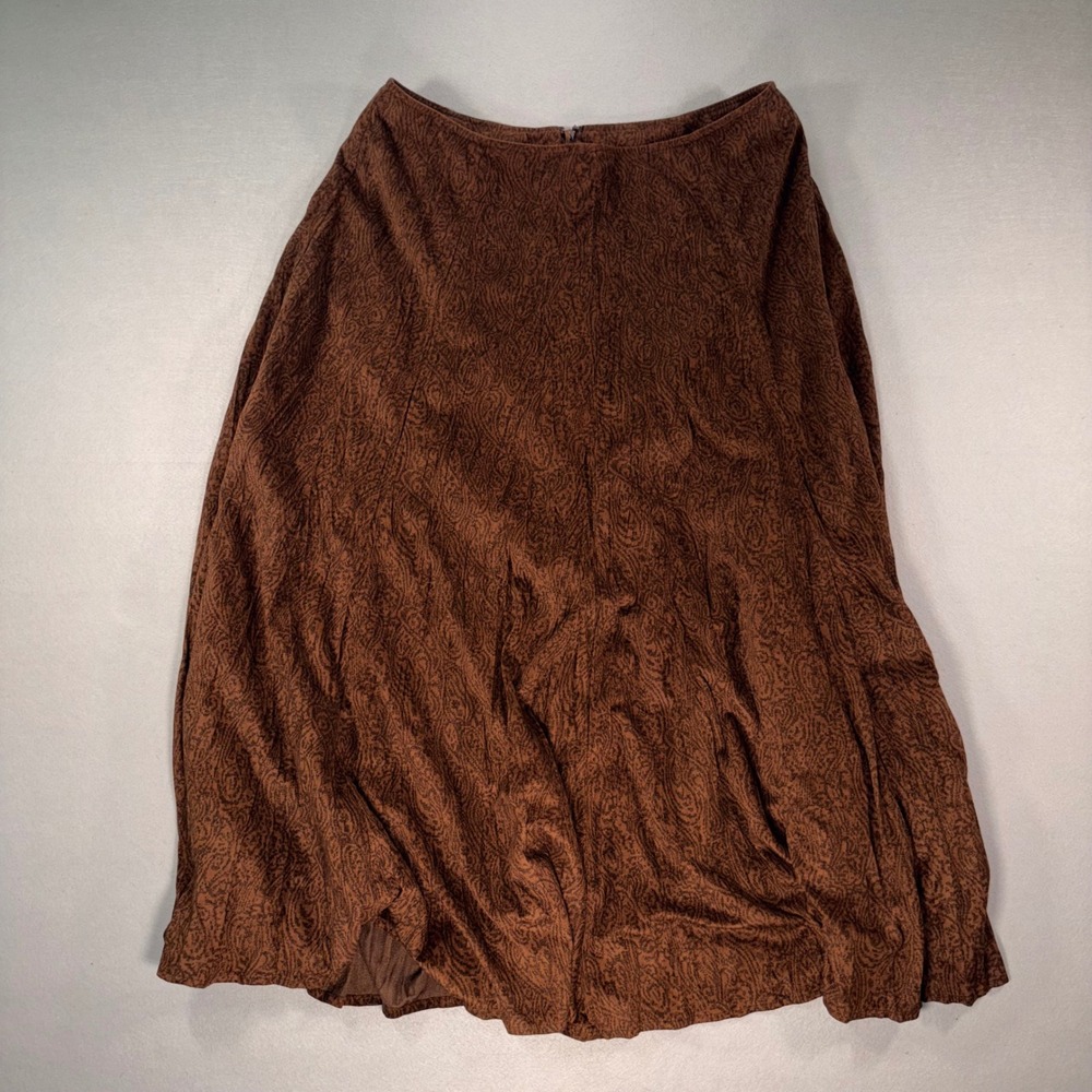 Reba by Reba McEntire Vintage Brown Velveteen Western Lined Skirt Size 12